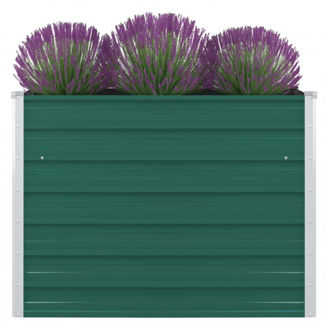 Chunhelife - Jardinière 100 x 100 x 77 cm Acier galvanisé Vert - Poterie, bac à fleurs