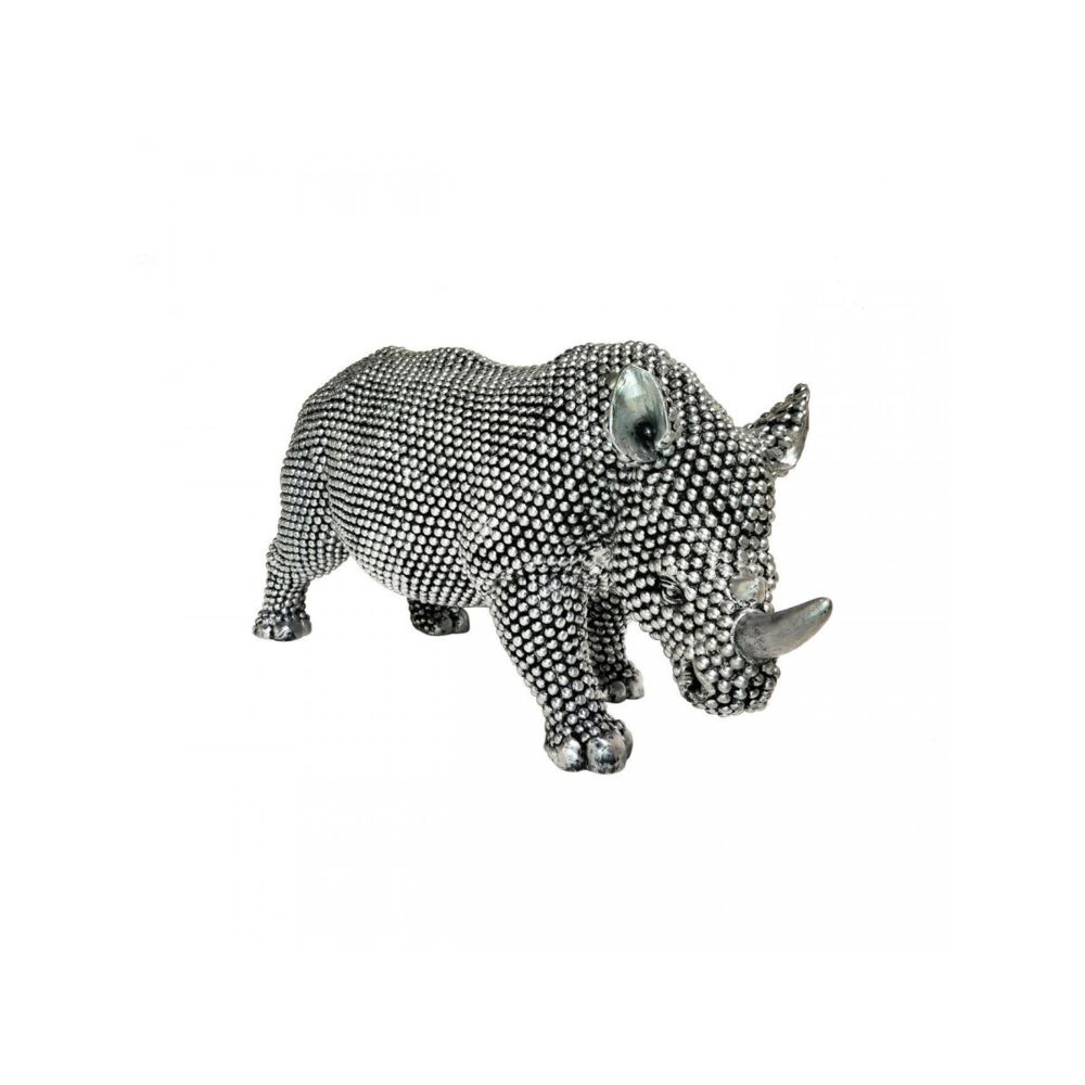 Bobochic - BOBOCHIC Statue RINO rhinocéros argenté - Petite déco d'exterieur