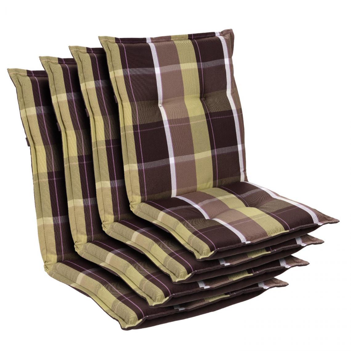 Blumfeldt - Prato coussin de fauteuil dossier bas Polyester 50x100x8cm - Verts motifs - Coussins, galettes de jardin