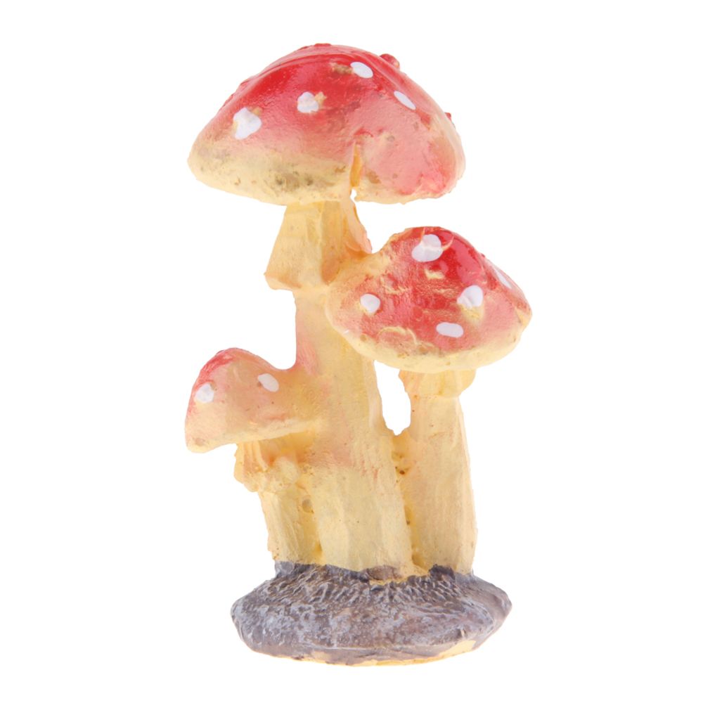 marque generique - figurine de champignon maison fée jardin terrarium mousse décor 3 tête - Petite déco d'exterieur