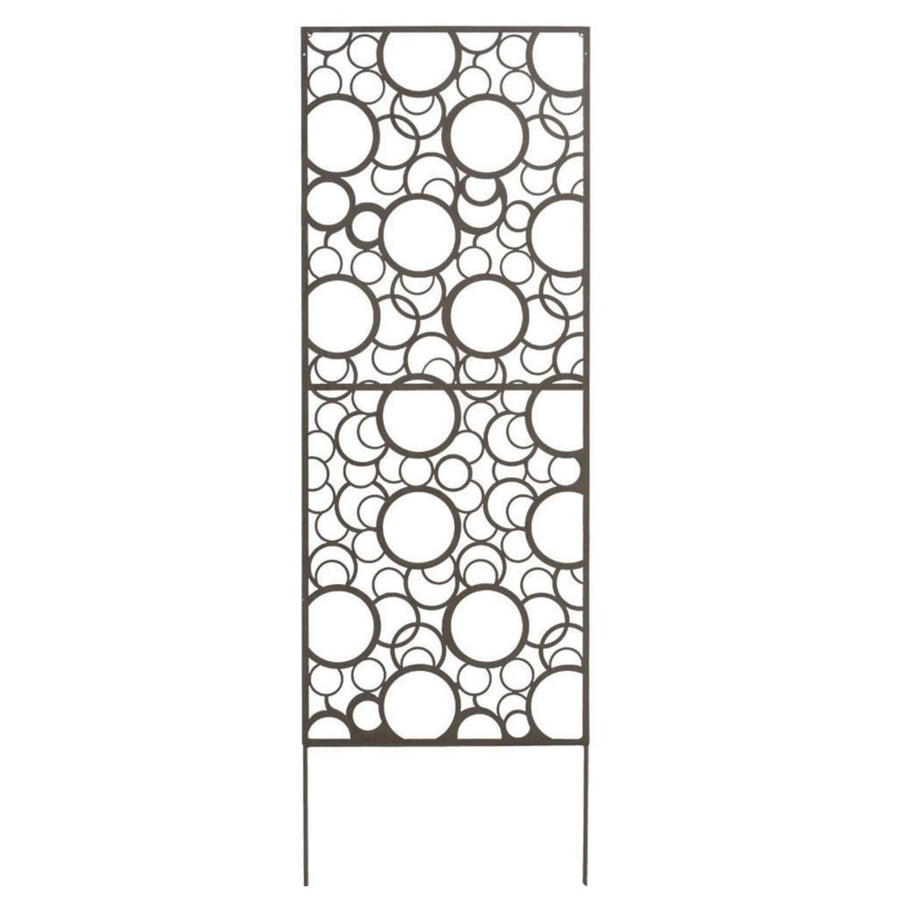 Nortene - Panneau métal avec motifs décoratifs/Ronds - 0,60 x 1,50 m - Brun vieilli - Claustras
