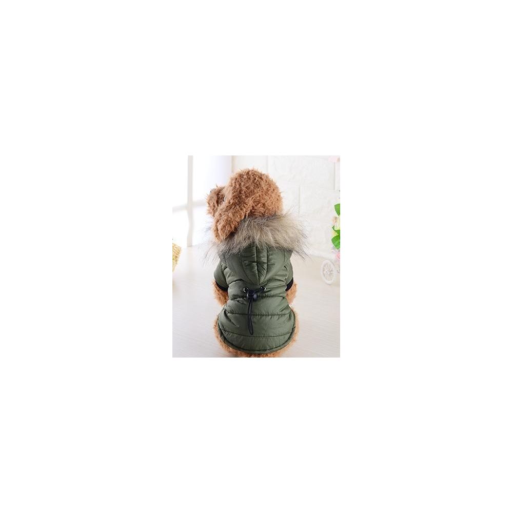 Wewoo - Manteau de chien pour animaux de compagnie Chaud hiver vêtement petit Chihuahua doudoune capuche fourrure veste Vêtements gros chienstaille XL vert - Vêtement pour chien