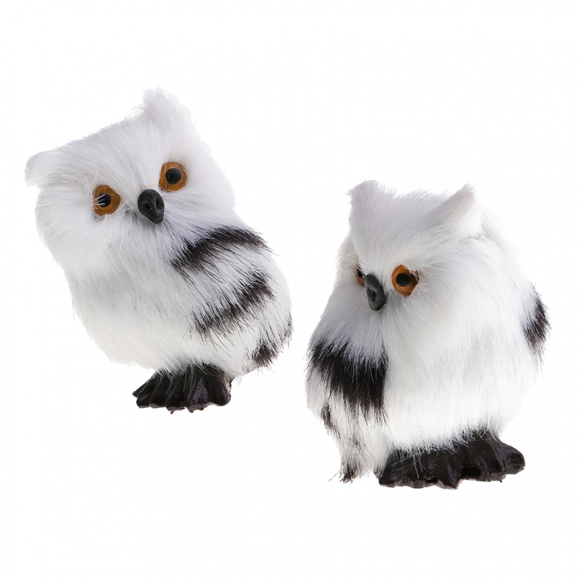 marque generique - 2x Animaux Night Bird Collection Modèle Peluche Owl Figure Modèle pour Ornements - Jouet pour chien