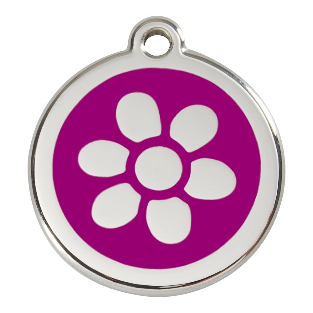 Les Animaux De La Fee - Médaille Chien RED DINGO Fleur Violette 30mm - Collier pour chien