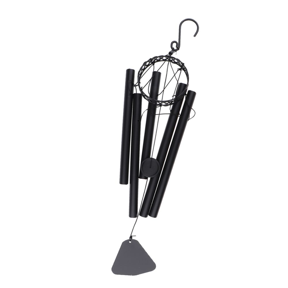 marque generique - Cloche à vent en aluminium en métal carillons suspendus décoration artisanat M001 noir - Petite déco d'exterieur