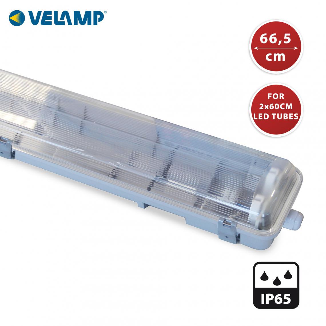Velamp - Réglette exclusivement pour 2 tubes LED de 60cm. IP65 - Spot, projecteur