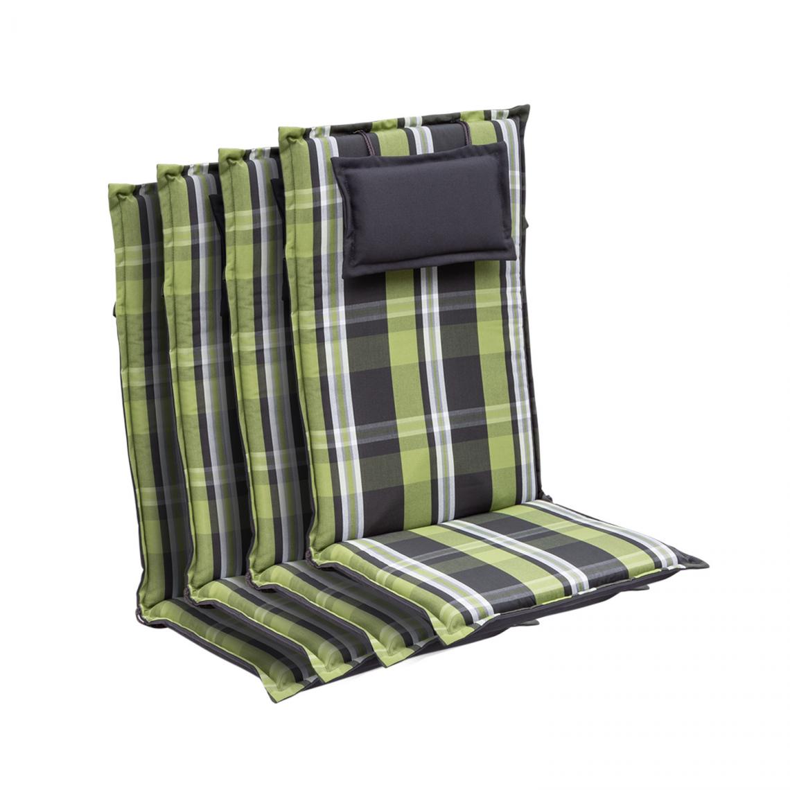 Blumfeldt - Coussin Donau Coussin de fauteuil chaise de jardin à dossier haut en polyester 50x120x6 cm- Vert - Coussins, galettes de jardin