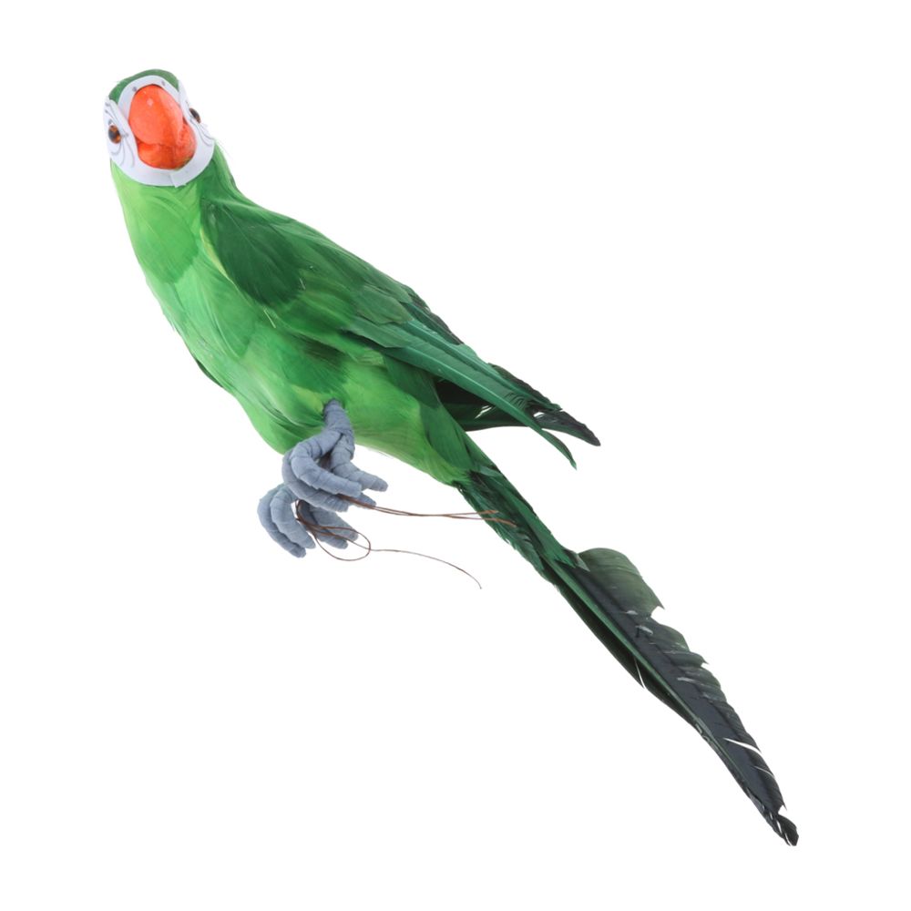 marque generique - 45cm oiseau artificiel perroquet réaliste réaliste décor à la maison Budgie taxidermie vert - Petite déco d'exterieur