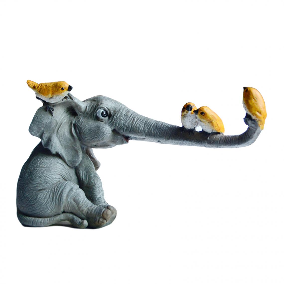 marque generique - Figurines D'éléphant Chanceux Ornements D'animaux De Jardin De Fées Décor De Table à La Maison A - Petite déco d'exterieur