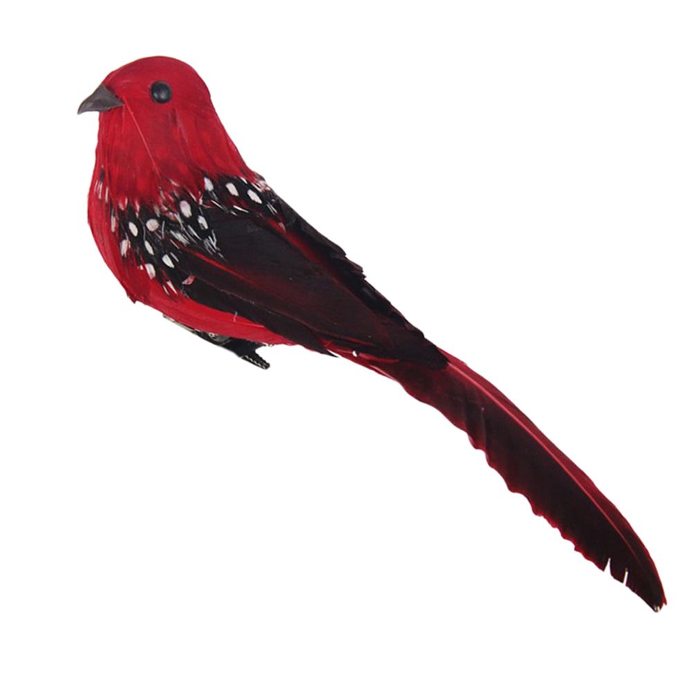 marque generique - Couleurs oiseaux de mousse de plume artificielle avec pince arbre de jardin décor rouge - Petite déco d'exterieur