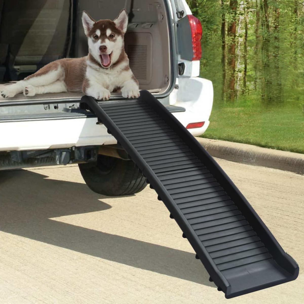 Vidaxl - vidaXL Rampe de voiture pliable pour chiens Noir 155,5x40x15,5 cm - Equipement de transport pour chien