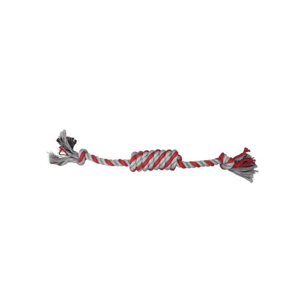marque generique - Jouet pour chien - Corde long noeud + petits noeuds - Rouge / Gris - 19 x 2 x 2 cm - Jouet pour chien