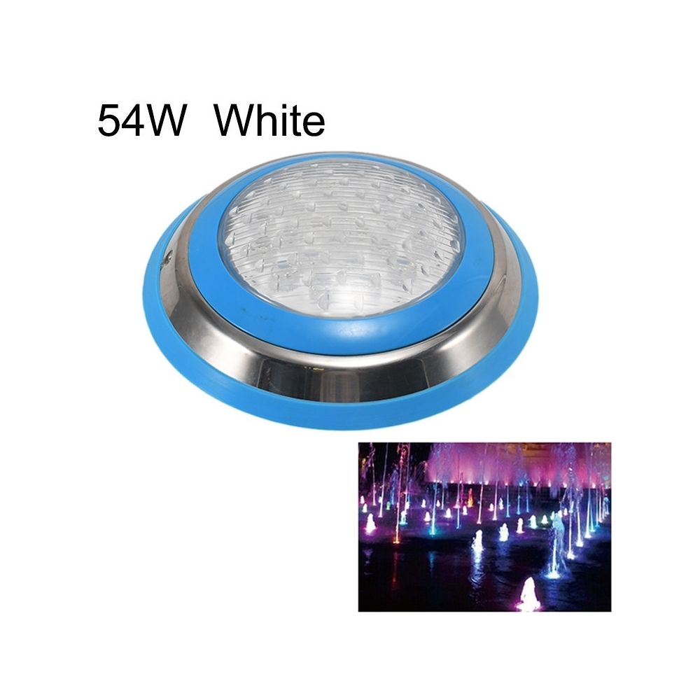 Wewoo - Lumière sous-marine de paysage de de piscine murale en acier inoxydable 54W LED blanche - Lampadaire