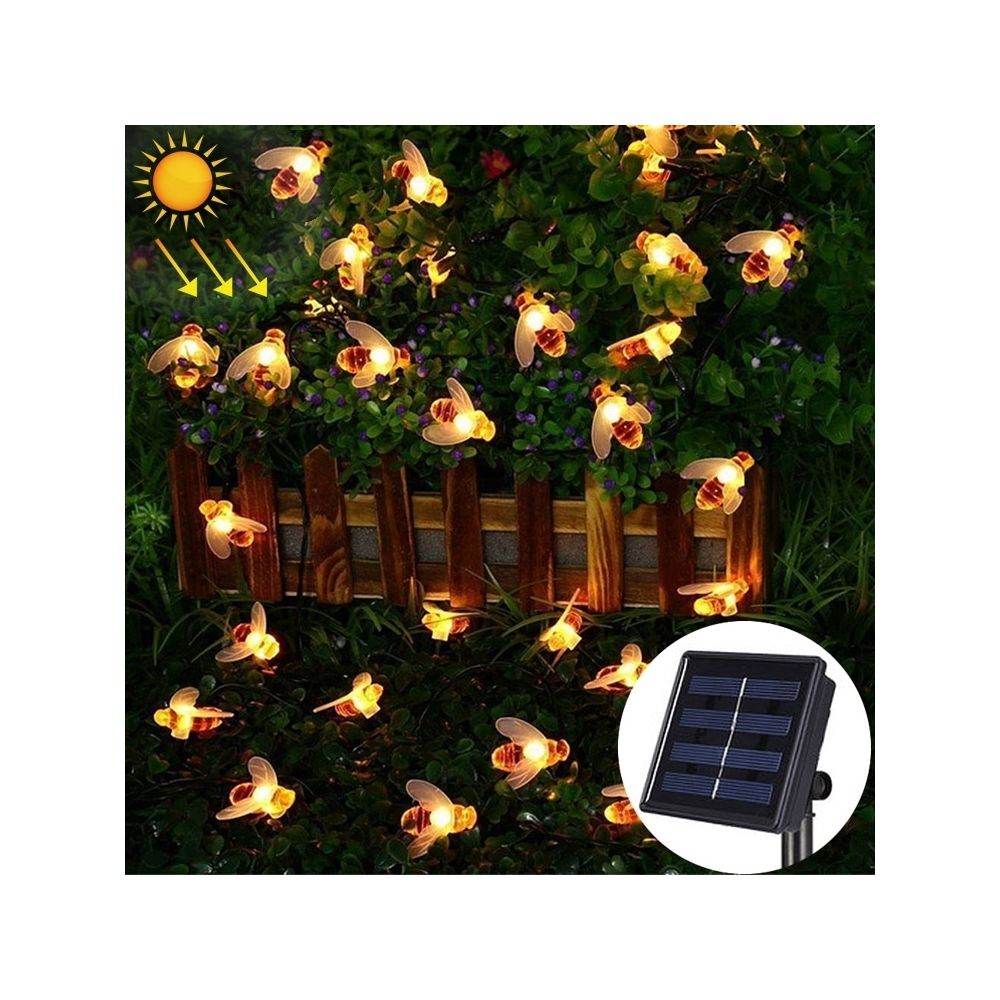 Wewoo - LED Avec panneau solaire Lampe de fée lumineuse décorative jardin extérieur blanc chaud actionné 6.5m 30 d'abeille le 100mA / 1.2V - Eclairage solaire