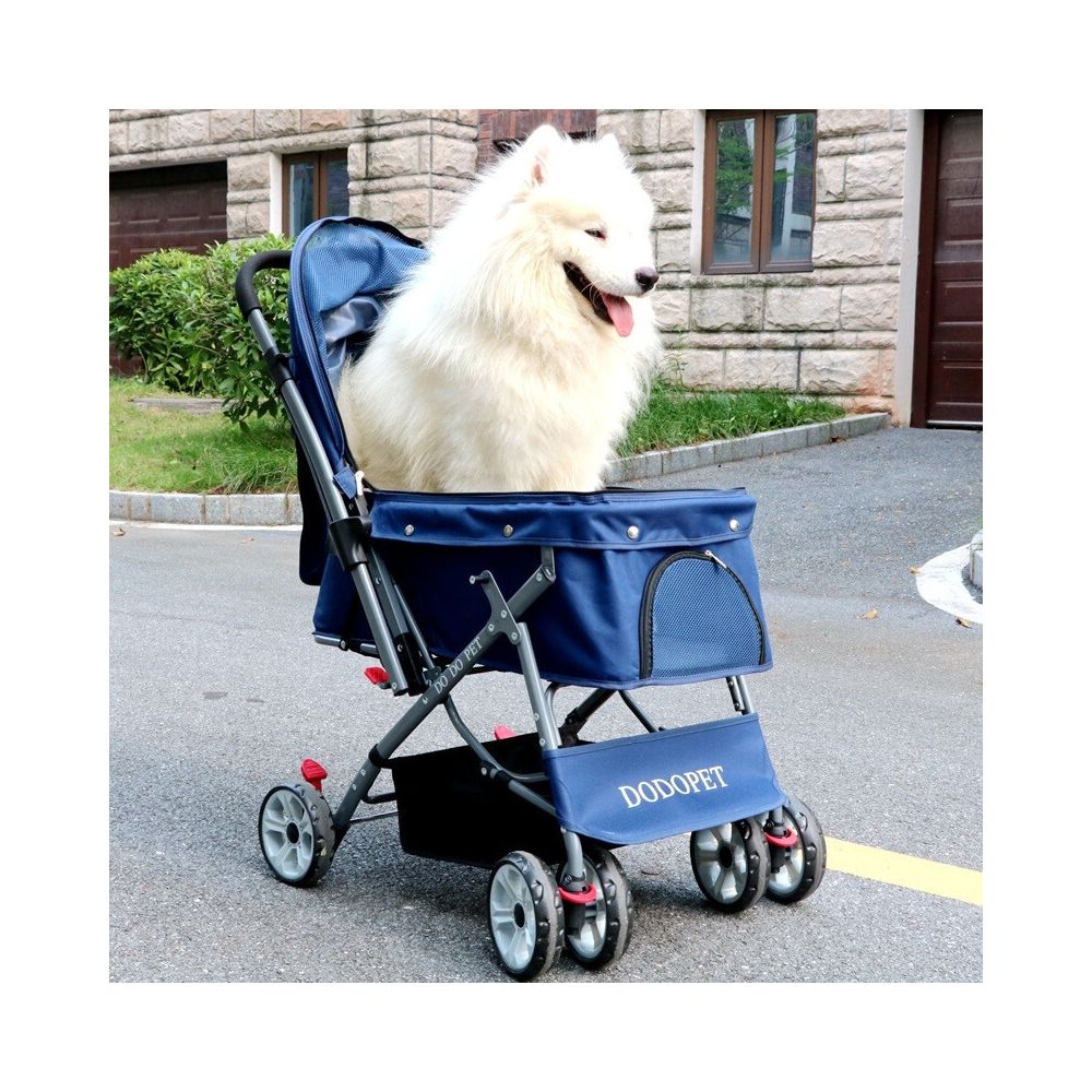 Wewoo - DODOPET Chariot pour animaux de compagnie chats et chatsantichocportable et portable bleu - Jouet pour chien