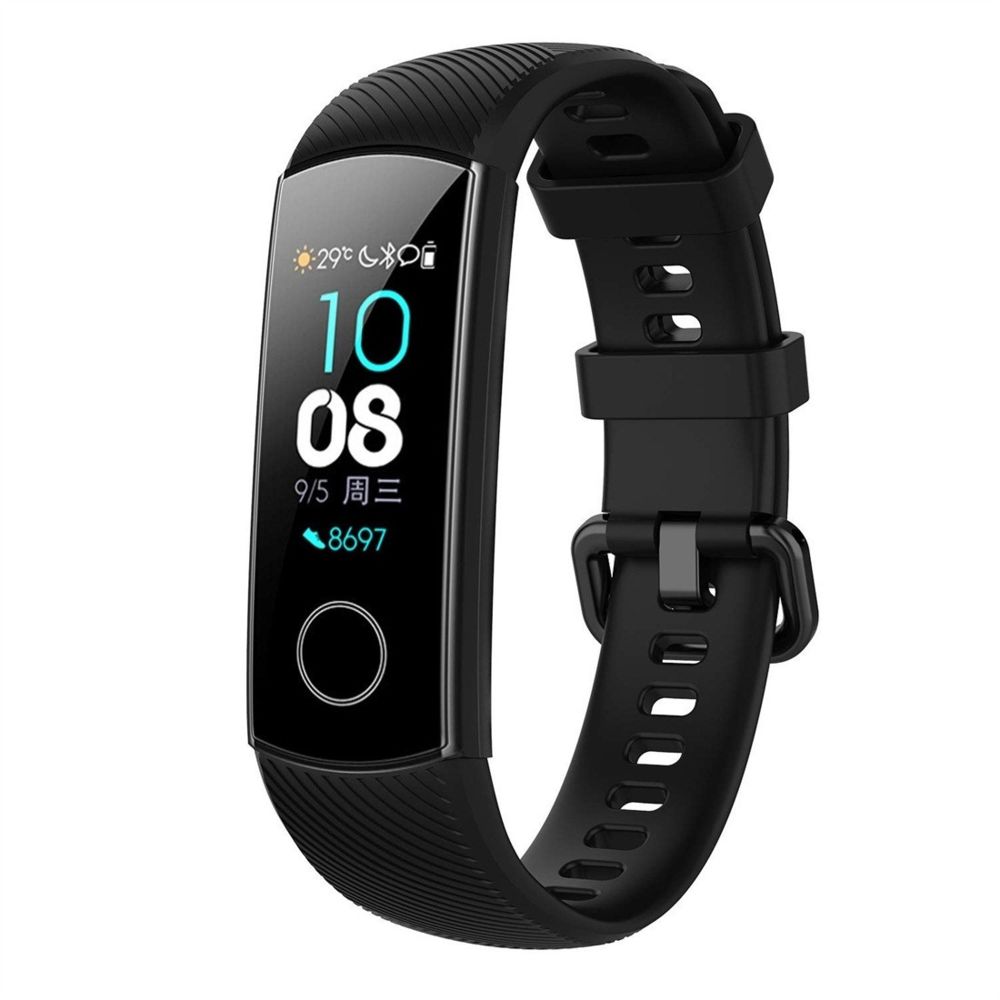 Wewoo - Bracelet pour montre connectée de en silicone Smartwatch Huawei Honor Band 4 Noir - Bracelet connecté