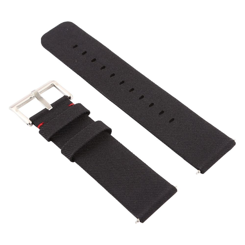 Wewoo - Bracelet pour montre connectée Dragonne en toile mode simple Fitbit Versa / 2 noir - Bracelet connecté