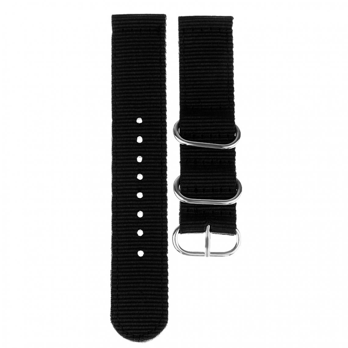 marque generique - bracelet en nylon avec boucle en acier inoxydable noir 22mm - Accessoires montres connectées