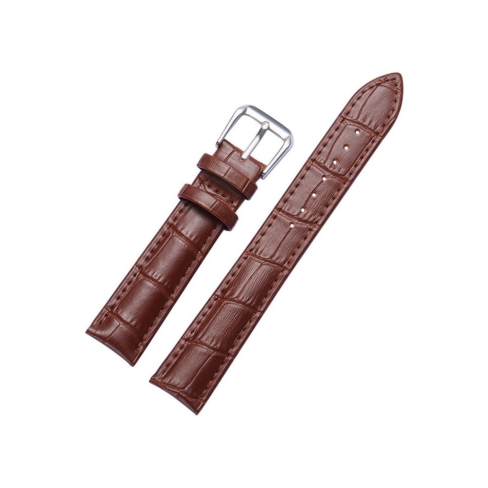 Wewoo - Bracelet pour montre connectée Dragonne en cuir de détachable de montreSpécification 20mm Brown - Bracelet connecté