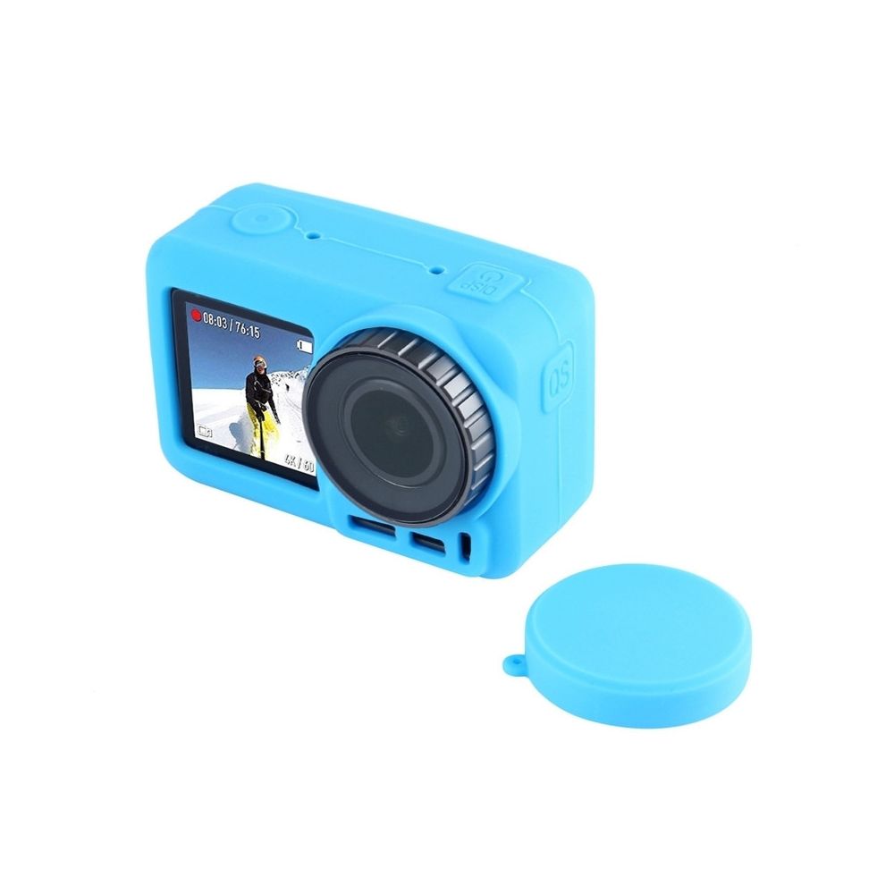 Wewoo - Etui de protection en silicone avec cache-objectif pour Action Osmo Bleu - Caméras Sportives