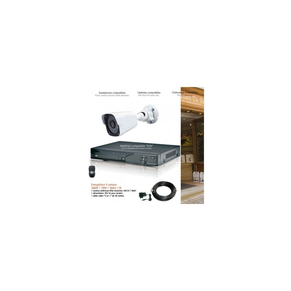 Dahua - Kit de vidéo surveillance HD avec 1 caméra extérieure IR 30m Capacité du disque dur - Disque dur de 500 Go - Caméra de surveillance connectée