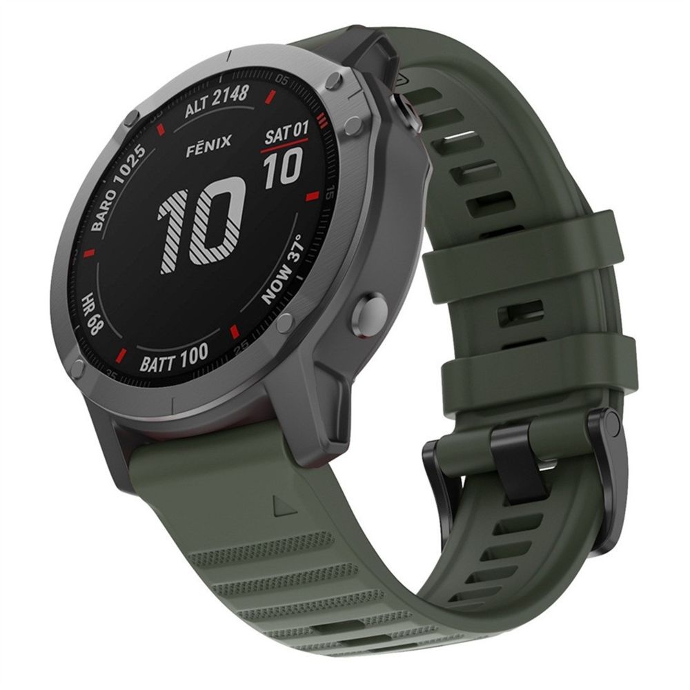 Wewoo - Bracelet pour montre connectée Garmin Fenix 6X 26mm Silicone Smart Watch de remplacement vert armée - Bracelet connecté