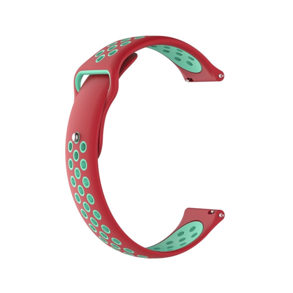 Wewoo - Bracelet pour montre connectée Bande de à bicolore Galaxy S3 Ticwatch Pro rouge corail + vert menthe - Bracelet connecté