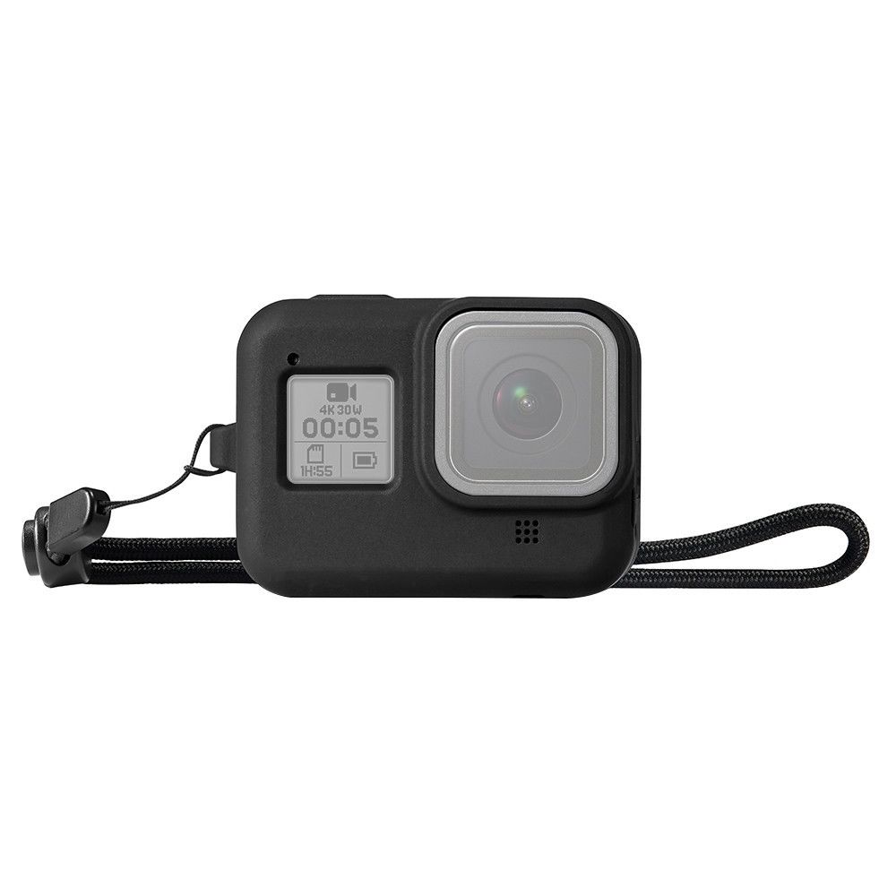 Wewoo - Coque Housse de protection en silicone avec dragonne pour GoPro HERO8 noir noir - Caméras Sportives
