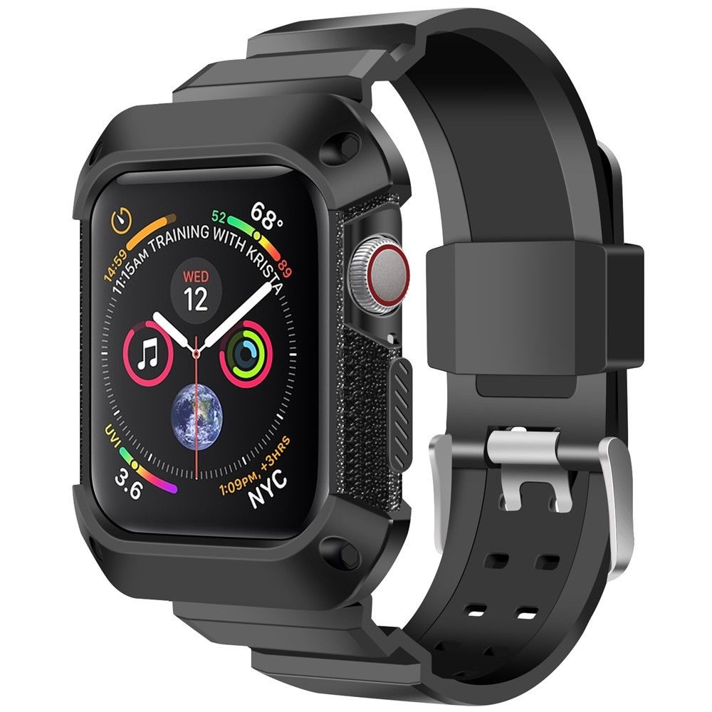 Wewoo - Bracelet de galvanoplastie intégré universel pour Apple Watch 5/4 générations 44 mm Noir - Accessoires Apple Watch
