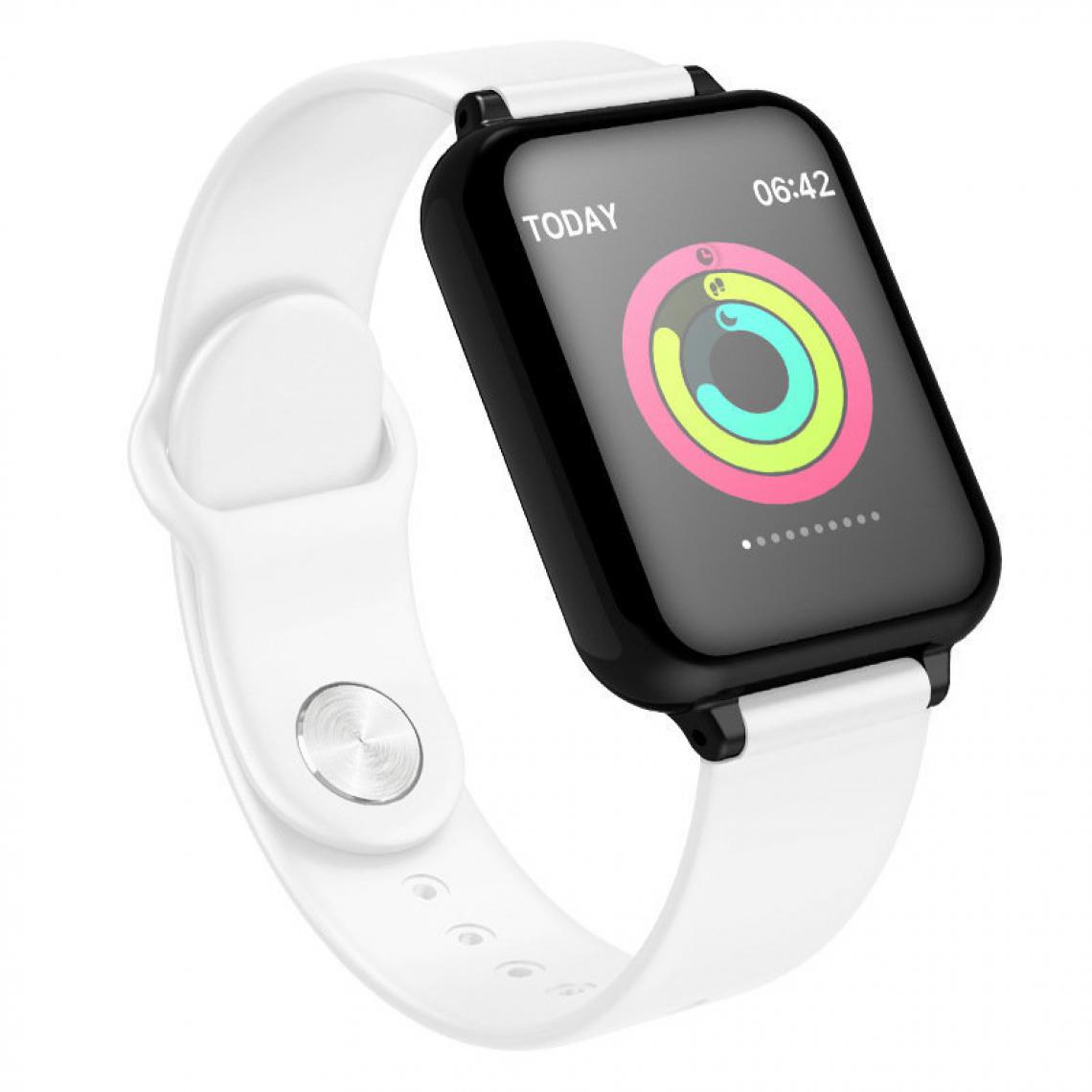 Chrono - Fitness Smartwatch, Bracelet Bluetooth étanche Moniteur de fréquence Cardiaque Tracker Wristband Fitness Intelligent Montre Bracelet,Blanc - Montre connectée