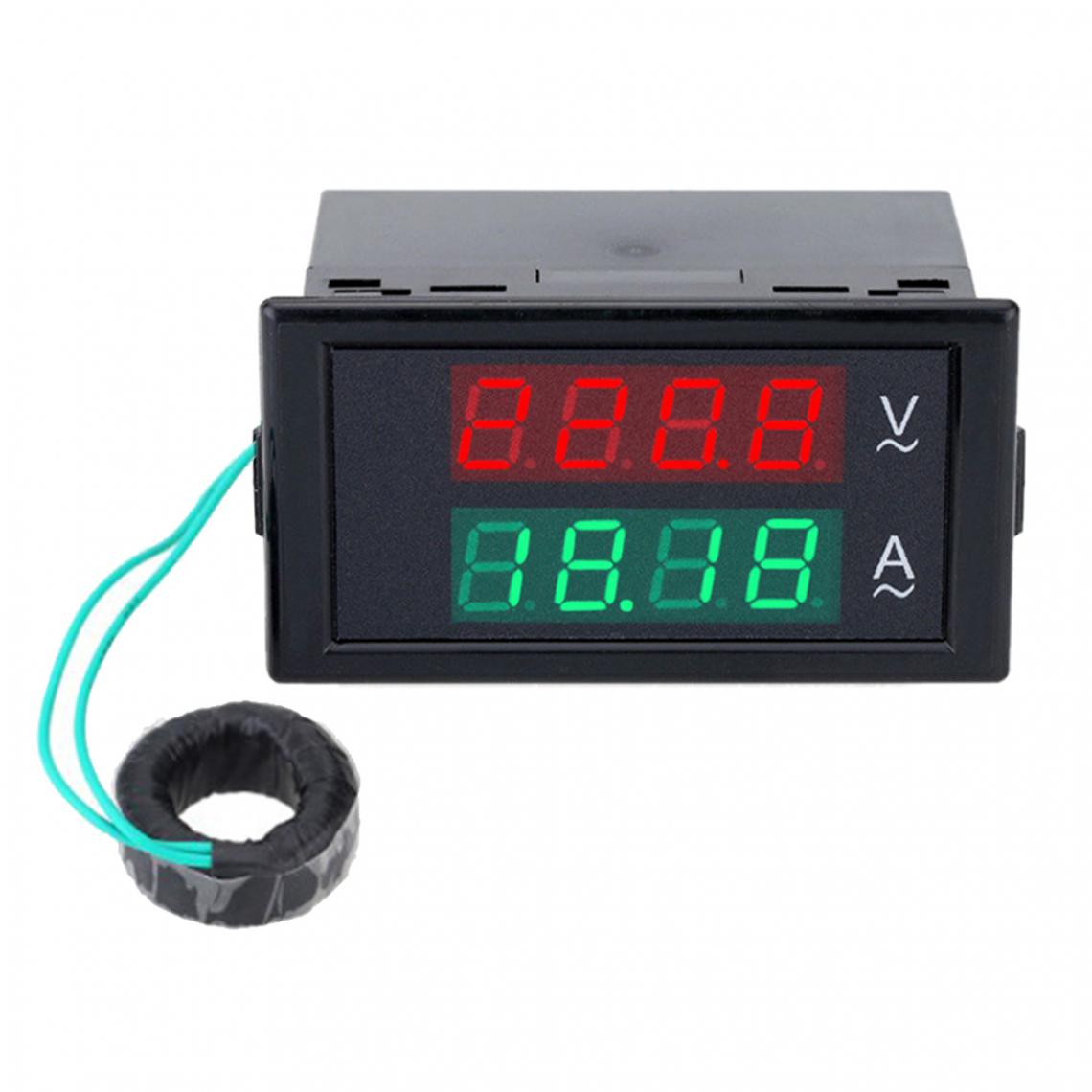marque generique - Double Ampèremètre Numérique AC Voltmètre LCD Volt Ampère 100A AC80-300V - Détecteur connecté
