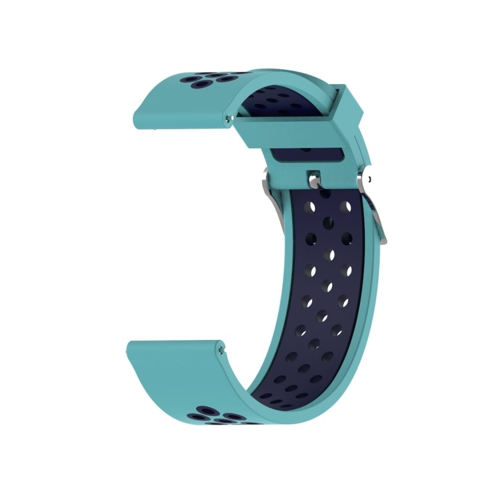 Wewoo - Bracelet pour montre connectée Dragonne sport en silicone bicolore Xiaomi Huami Amazfit Bip Lite version 22 mm bleu foncé + bébé - Bracelet connecté