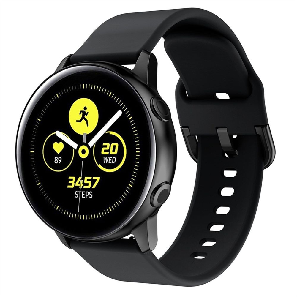 Wewoo - Bracelet pour montre connectée Smartwatch de poignet boucle électroplaquée Galaxy Watch Active Noir - Bracelet connecté