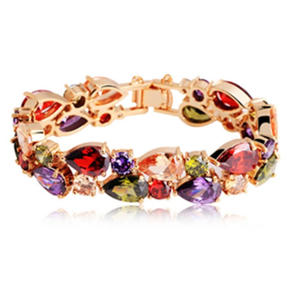 marque generique - YP Select Bracelet élégant en or rose Mona Lisa Zircon pour femme 16 cm - Bracelet connecté