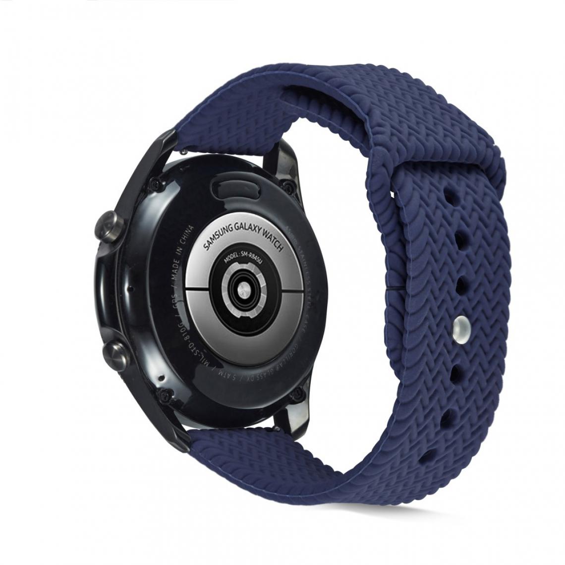Other - Bracelet en silicone Texture tressée de couleur unie 22mm bleu pour votre Huawei watch GT2 pro/Amazfit GTR 2 - Accessoires bracelet connecté
