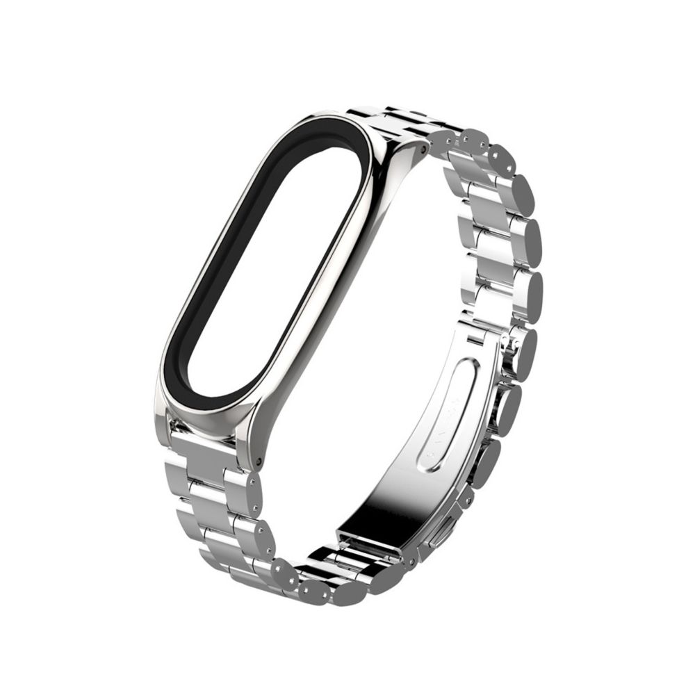 Wewoo - Bracelet en métal Mijobs pour Xiaomi Mi Band en acier inoxydable à trois brides remplace les accessoires Argent - Bracelet connecté