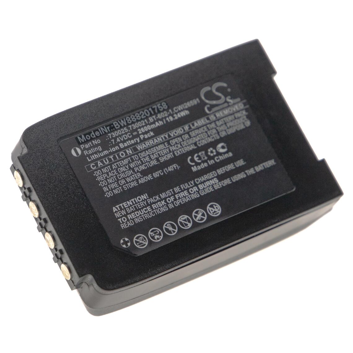 Vhbw - vhbw batterie remplace VoCollect BT-602-1, CWI26591, 730021, 730025 pour radio talkie-walkie (2600mAh, 7,4V, Li-Ion) - Caméras Sportives