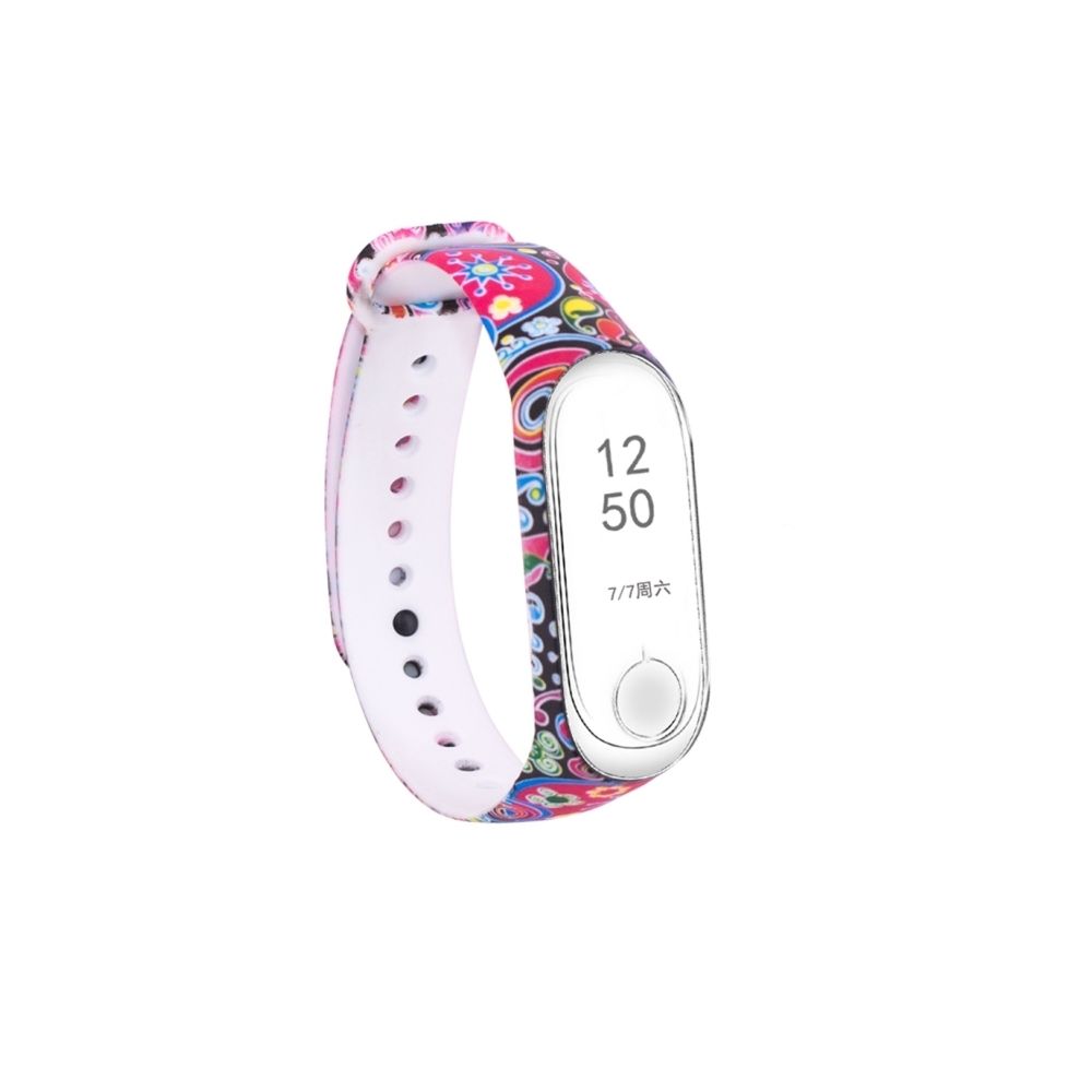 Wewoo - Bande de montre de bracelet de peinture en silicone motif de paon pour Xiaomi Mi 3, compatible avec Mi Band 3 CA3657B - Bracelet connecté