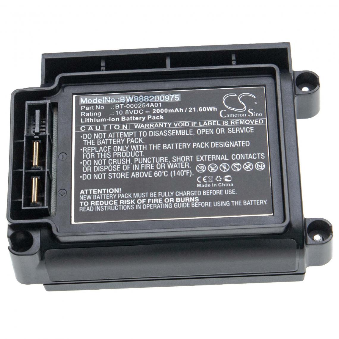 Vhbw - vhbw batterie remplace Zebra BT-000254A01, KT-VC80-BTRY1-01 pour GPS, ordinateur de bord (2000mAh, 10,8V, Li-Ion) - Caméras Sportives