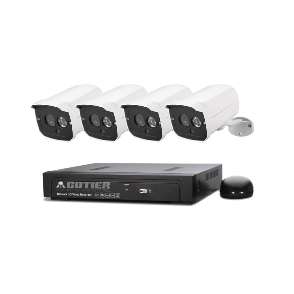Wewoo - Vidéosurveillance N4B7MPoe 4Ch 720P P2P ONVIF 1.0 Méga Pixel IP Caméra NVR Kit, Vision Nocturne / Détection de Mouvement, IR Distance: 20m - Accessoires sécurité connectée