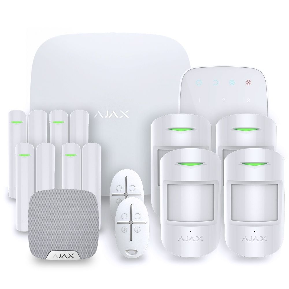 Ajax Systems - Ajax StarterKit blanc - Kit 4 - Accessoires sécurité connectée