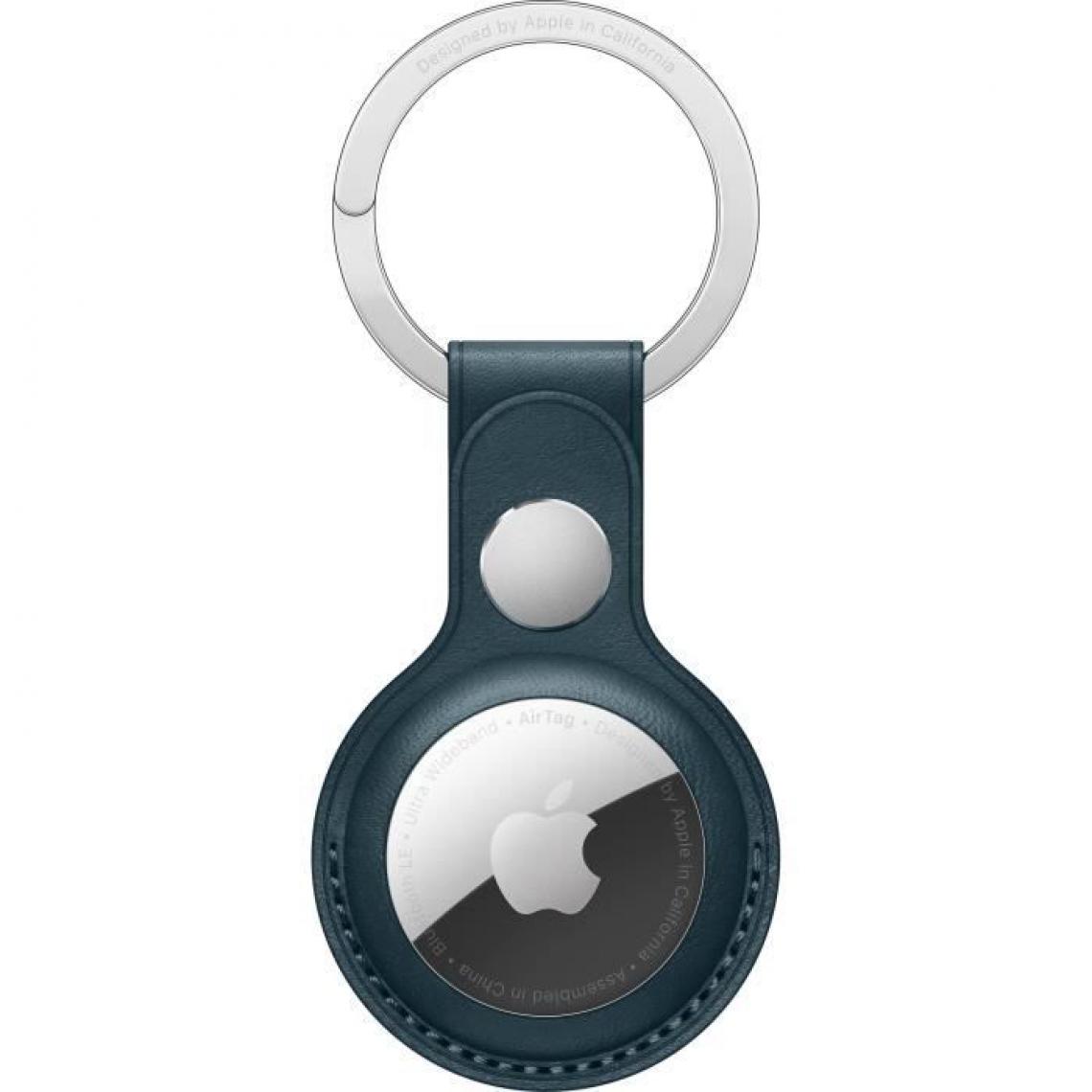 Apple - APPLE Porte-clés en cuir AirTag Bleu Intense - Accessoires montres connectées