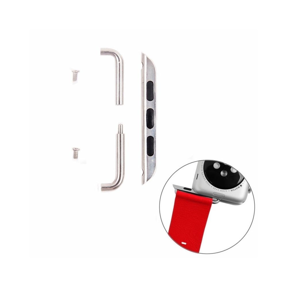 Wewoo - Boucle Métal Apple Watch argent pour 42mm Metal Strap Connecteur métallique, paire - Accessoires Apple Watch