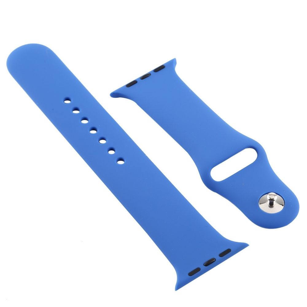 Wewoo - Pour Apple Watch Series 5 & 4 44 mm / 3 & 2 & 1 42 mm Bracelet de montre en silicone bleu foncé - Accessoires Apple Watch