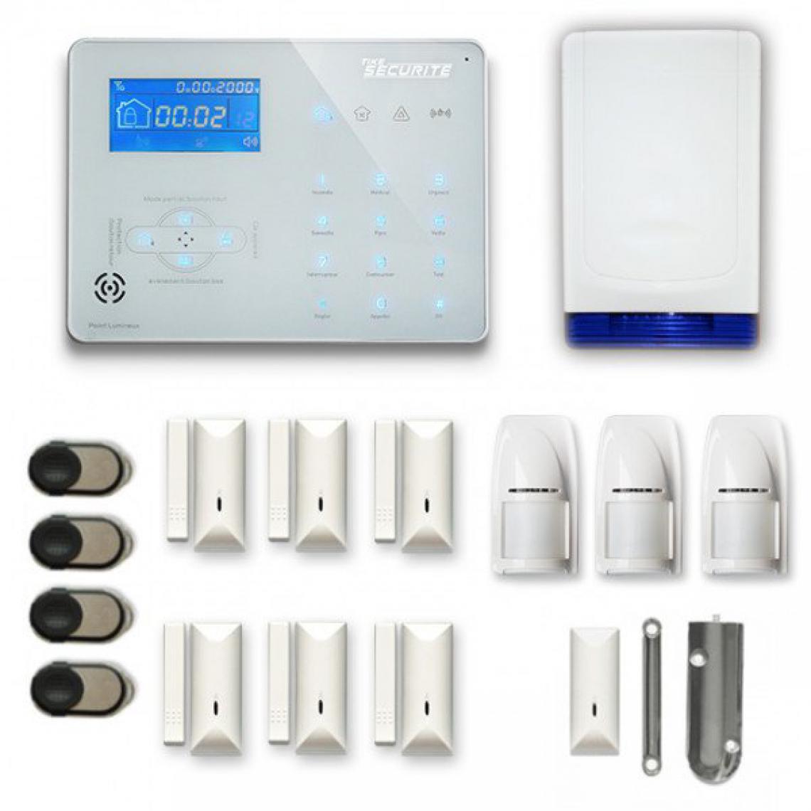 Tike Securite - Alarme maison sans fil ICE-B57 Compatible Box internet et GSM - Alarme connectée