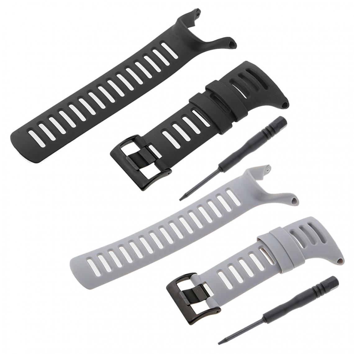 marque generique - 2pcs Bracelet de Montre en Caoutchouc Imperméable pour SUUNTO Ambit 3 Ambit 2 Ambit 1 - Accessoires montres connectées