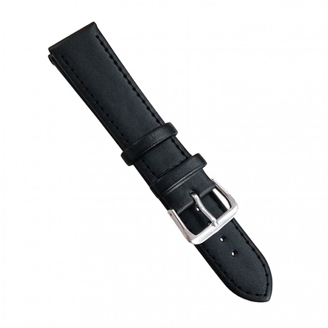marque generique - Bracelet De Montre En Cuir Souple Noir Avec Bracelet En Cuir Pour Hommes - Accessoires montres connectées