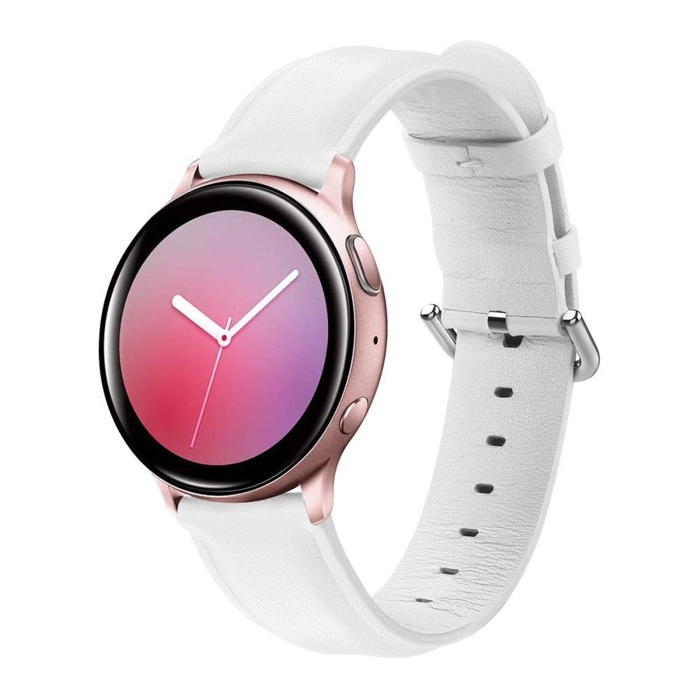 marque generique - Bracelet en cuir véritable Haut blanc pour votre Samsung Galaxy Watch Active2 44mm - Accessoires bracelet connecté