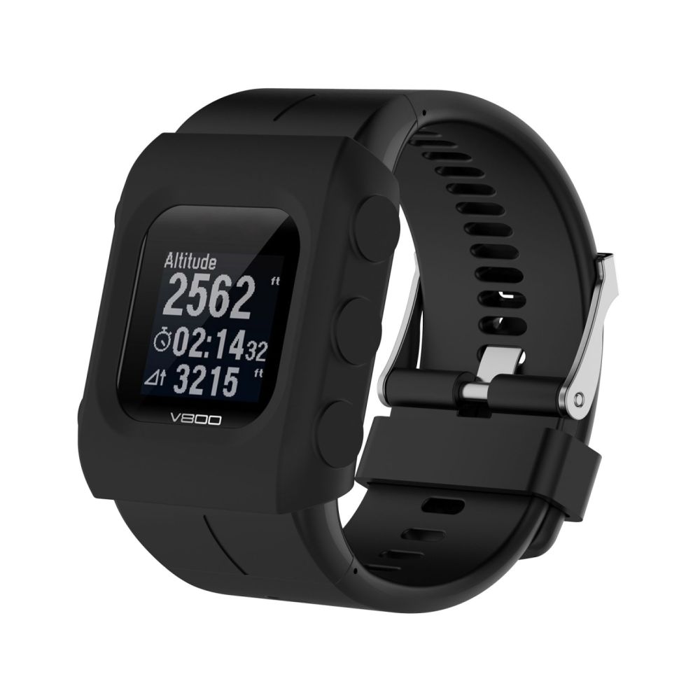 Wewoo - Protection écran Étui de en silicone de montre de couleur solide pour POLAR V800 noir - Accessoires montres connectées