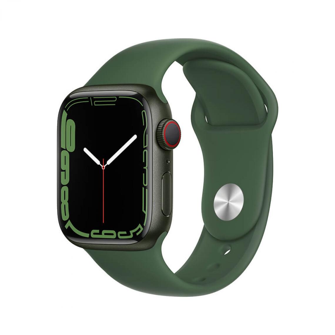 Apple - Apple Watch Series 7 GPS + Cellulaire 41 mm Aluminium vert et bracelet sport vert MKHT3B/A - Apple Watch